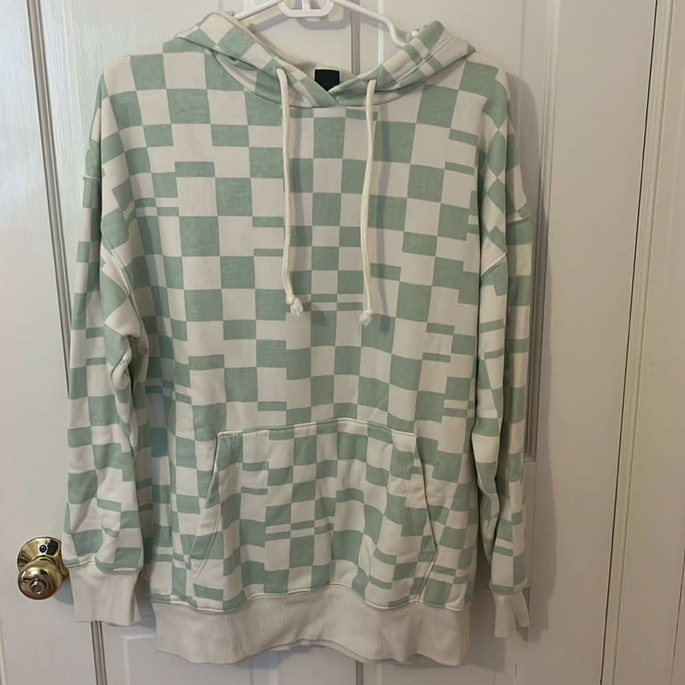 Green Checked Hoodie